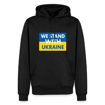 We stand with ukraine - Männer Premium Bio Hoodie - Schwarz - Vorne - Nico (187cm)