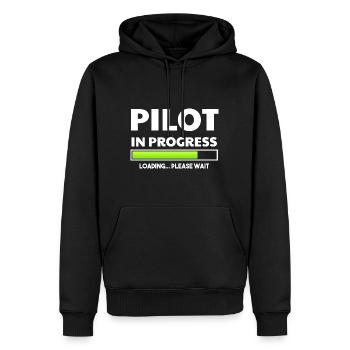 Airplane Pilot Flying Training I Gift - Men’s Premium Organic Hoodie - black - Front - Nico (187cm)