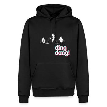 ... dingdong Meme Print - Men’s Premium Organic Hoodie - black - Front - Nico (187cm)