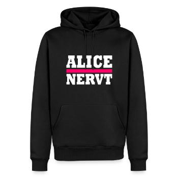 Alice nervt - Männer Premium Bio Hoodie - Schwarz - Vorne - Nico (187cm)