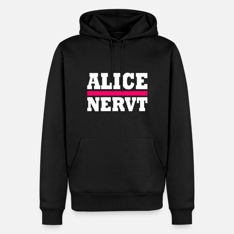 Alice est agaçante - Sweat à capuche Premium bio Homme - noir