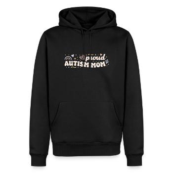 Maman enfant autiste - Sweat à capuche Premium bio Homme - noir - Devant - Nico (187cm)