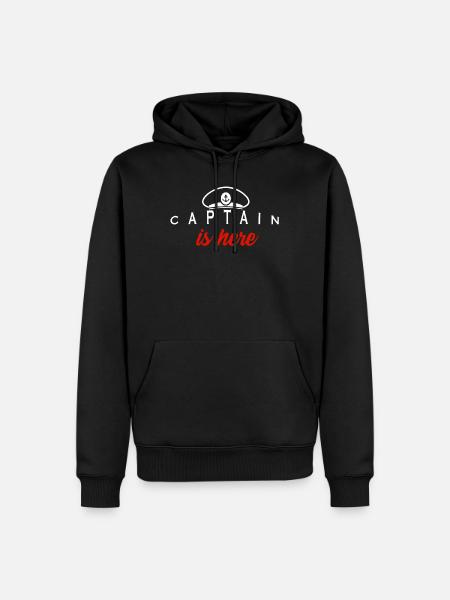 Capitaine est here - Sweat à capuche Premium bio Homme - noir