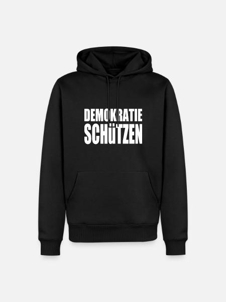 demokratie schützen - Männer Premium Bio Hoodie - Schwarz