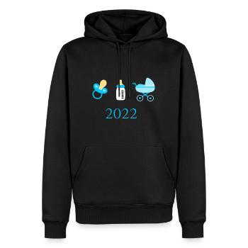 Baby 2022 Geburt Familie - Männer Premium Bio Hoodie - Schwarz - Vorne - Nico (187cm)