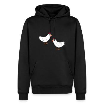 Huhn weiß weiße Hühner Hennen Ostern - Männer Premium Bio Hoodie - Schwarz - Vorne - Nico (187cm)