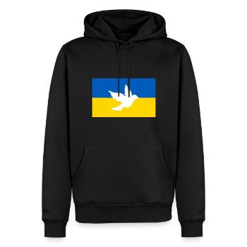 Ukraine - Männer Premium Bio Hoodie - Schwarz - Vorne - Nico (187cm)