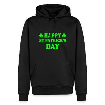 happy st patrick's day - Sweat à capuche Premium bio Homme - noir - Devant - Nico (187cm)