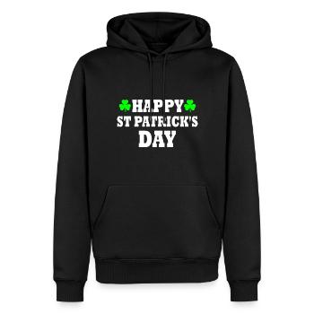 happy st patrick's day - Sweat à capuche Premium bio Homme - noir - Devant - Nico (187cm)