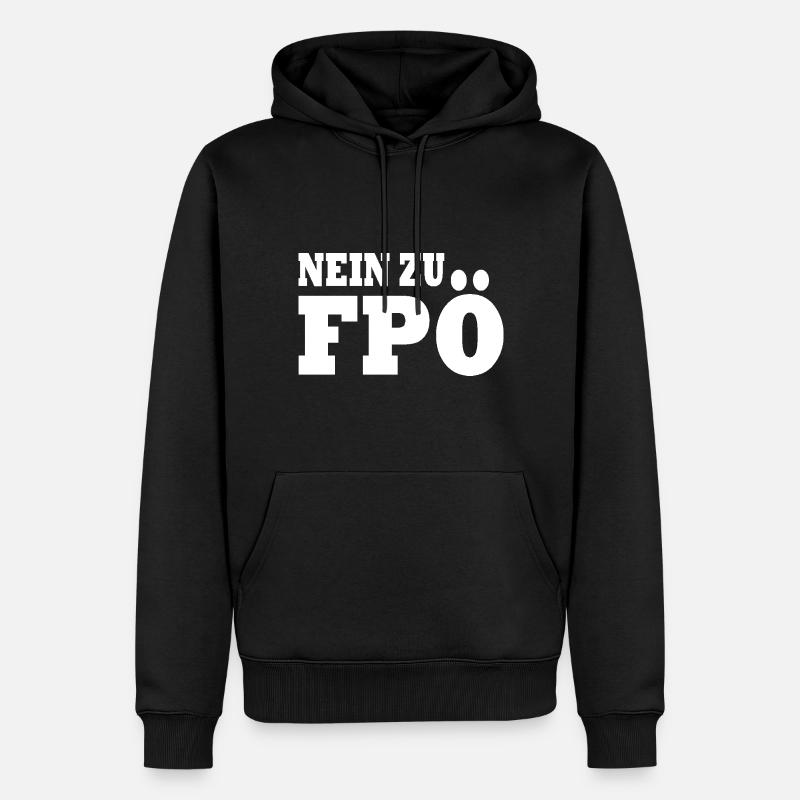 Non à fpö - Sweat à capuche Premium bio Homme - noir