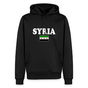 syrien flagge - Männer Premium Bio Hoodie - Schwarz - Vorne - Nico (187cm)