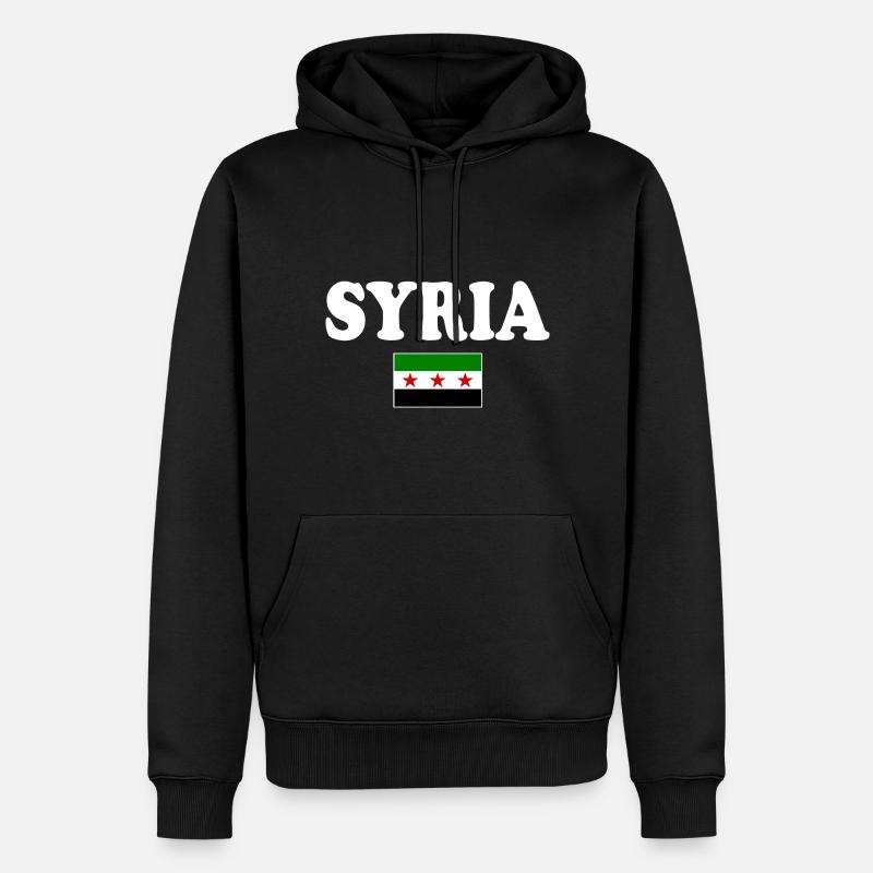 Drapeau de la Syrie - Sweat à capuche Premium bio Homme - noir