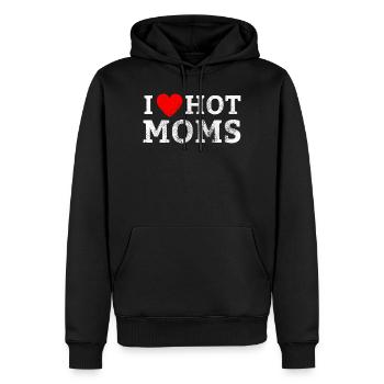 I Love Hot Moms - Funny Humor Saying T-Shirt - Männer Premium Bio Hoodie - Schwarz - Vorne - Nico (187cm)