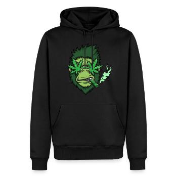 Cannabis - Männer Premium Bio Hoodie - Schwarz - Vorne - Nico (187cm)