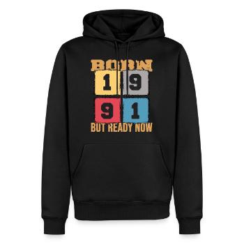 1991 Birthday Anniversary Limited Retro Edition - Men’s Premium Organic Hoodie - black - Front - Nico (187cm)