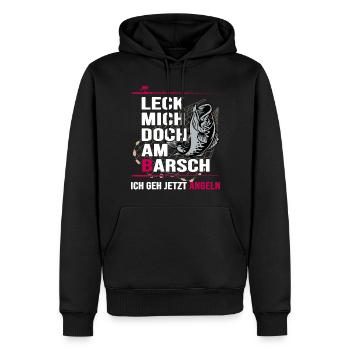 Angler angelt Barsch Angelhaken Angelschein - Männer Premium Bio Hoodie - Schwarz - Vorne - Nico (187cm)