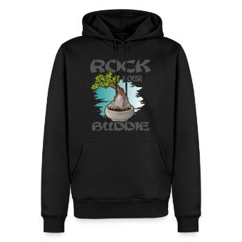 BONSAI-Baum auf dem Stein Yamadori Bonsaimeister - Männer Premium Bio Hoodie - Schwarz - Vorne - Nico (187cm)