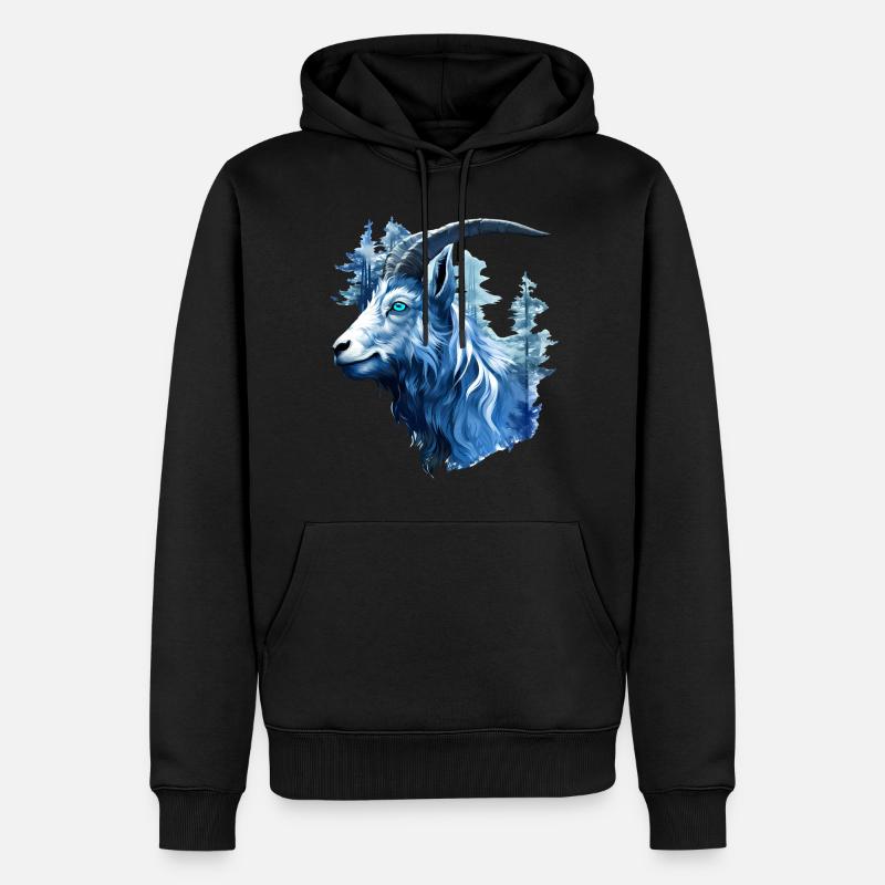 Ziege - Männer Premium Bio Hoodie - Schwarz