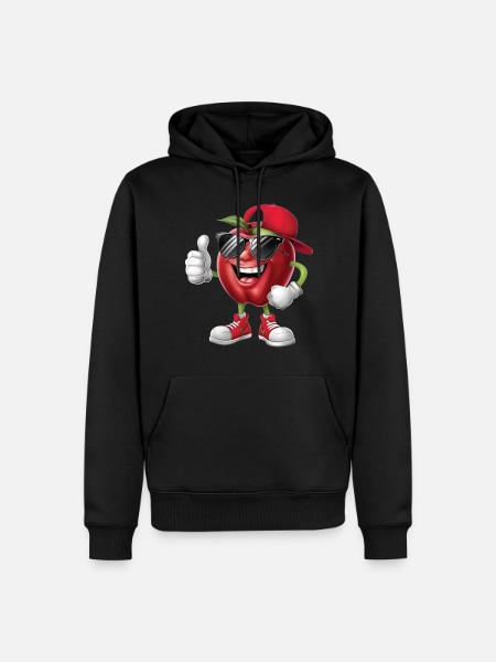 Apfel - Männer Premium Bio Hoodie - Schwarz