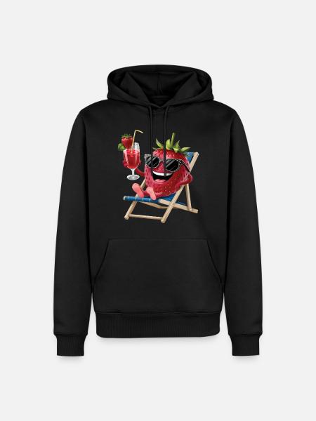 Strawberry - Männer Premium Bio Hoodie - Schwarz