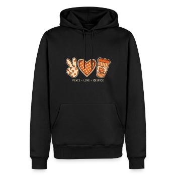 Citrouille Spice Latte Citrouille Automne Esthétique - Sweat à capuche Premium bio Homme - noir - Devant - Nico (187cm)