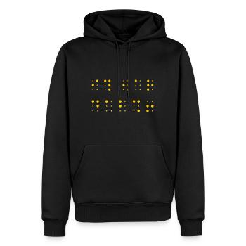 ich war dabei Braille - Männer Premium Bio Hoodie - Schwarz - Vorne - Nico (187cm)