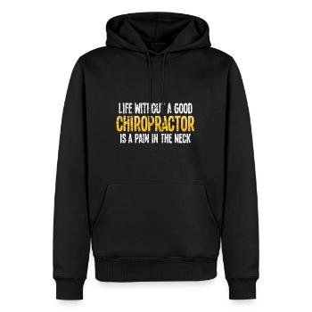 Chiropraticien Physiothérapeute Cou I Cadeau - Sweat à capuche Premium bio Homme - noir - Devant - Nico (187cm)