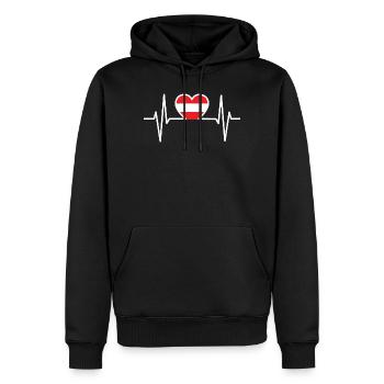 Österreich EKG Herzlinie - Männer Premium Bio Hoodie - Schwarz - Vorne - Nico (187cm)