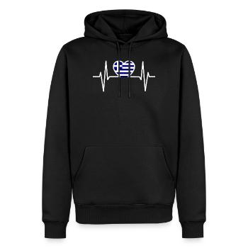 Griechenland Grieche EKG Geschenk - Männer Premium Bio Hoodie - Schwarz - Vorne - Nico (187cm)