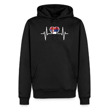 Serbien Serben Serbisch EKG Herzlinie - Männer Premium Bio Hoodie - Schwarz - Vorne - Nico (187cm)