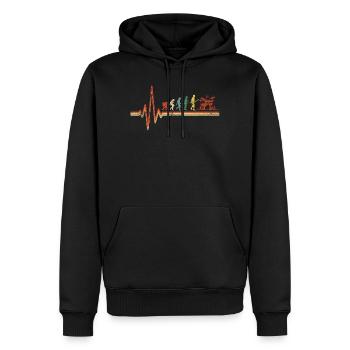 Battements cardiaques battements évolution batteur - Sweat à capuche Premium bio Homme - noir - Devant - Nico (187cm)