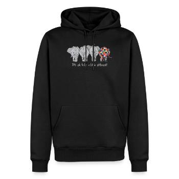 Elephant T-Shirt It's Ok To Be A Little Different - Men’s Premium Organic Hoodie - black - Front - Nico (187cm)