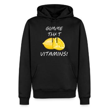 Vitamines saines Citrons Citrons - Sweat à capuche Premium bio Homme - noir - Devant - Nico (187cm)