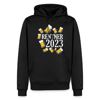 Rentner 2023 Ruhestand Bier Rente - Männer Premium Bio Hoodie - Schwarz - Vorne - Nico (187cm)