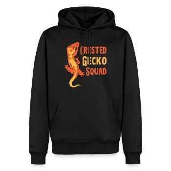 Crested Gecko Squad Nette Reptilien-Echse - Männer Premium Bio Hoodie - Schwarz - Vorne - Nico (187cm)