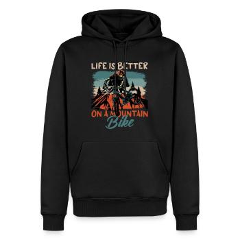 1 14 - Sweat à capuche Premium bio Homme - noir - Devant - Nico (187cm)