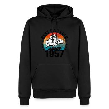 Bester Papa der Welt seit 1957 Vatertag Geburtstag - Männer Premium Bio Hoodie - Schwarz - Vorne - Nico (187cm)