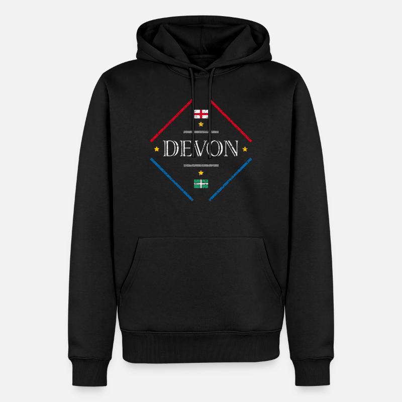 Devon, Angleterre - Sweat à capuche Premium bio Homme - noir