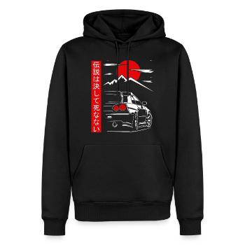 Voiture solaire de style japonais - Sweat à capuche Premium bio Homme - noir - Devant - Nico (187cm)