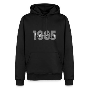 Edition Limitée 1965 - Anniversaire 1965 Changement de Couleur - Sweat à capuche Premium bio Homme - noir - Devant - Nico (187cm)