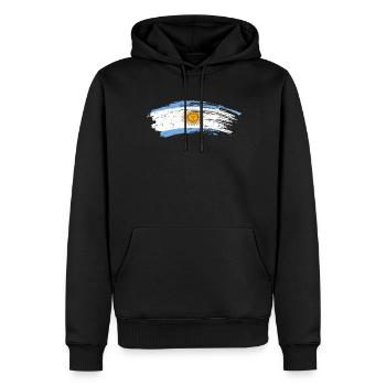 Argentinien - Männer Premium Bio Hoodie - Schwarz - Vorne - Nico (187cm)