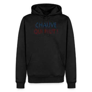 Chauve idée cadeau cool pour papa cool - Sweat à capuche Premium bio Homme - noir - Devant - Nico (187cm)