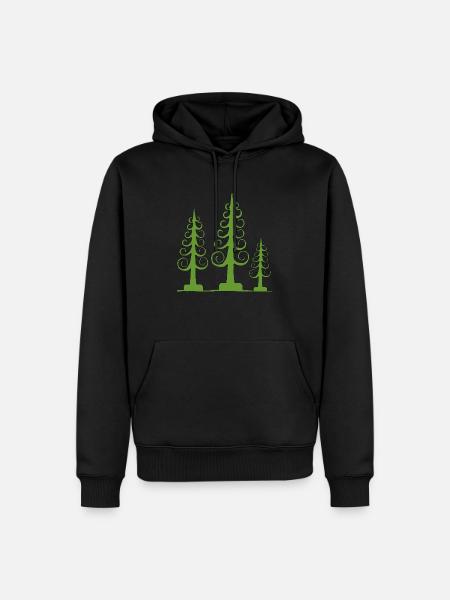 Span tree, carved tree - Men’s Premium Organic Hoodie - black