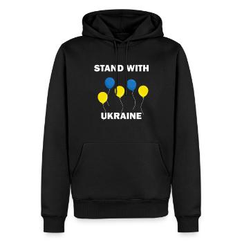 Stand with Ukraine - Männer Premium Bio Hoodie - Schwarz - Vorne - Nico (187cm)