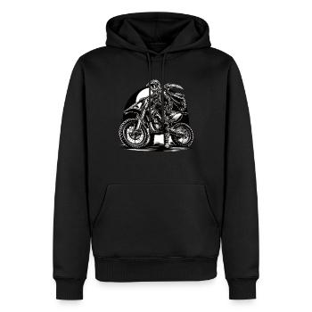 Midnight Rider - Männer Premium Bio Hoodie - Schwarz - Vorne - Nico (187cm)
