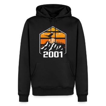 Anniversaire 2001 Millésime 2001 Fabriqué en 2001 - Sweat à capuche Premium bio Homme - noir - Devant - Nico (187cm)