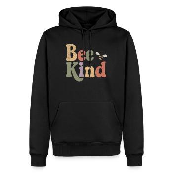 Bee Kind - Männer Premium Bio Hoodie - Schwarz - Vorne - Nico (187cm)