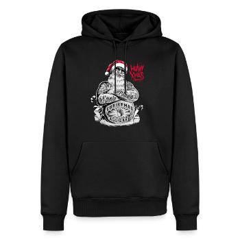 Xmas-Heavy - RAHMENLOS Design Geschenk - Männer Premium Bio Hoodie - Schwarz - Vorne - Nico (187cm)