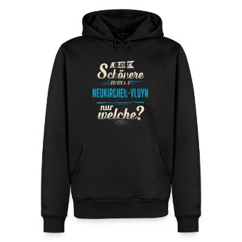 Heimat Stadt - Neukirchen Vluyn - blau retro - - Männer Premium Bio Hoodie - Schwarz - Vorne - Nico (187cm)