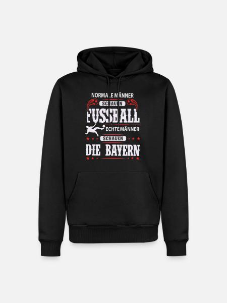 Echte Männer schauen die Bayern - Premium T-shirt - Männer Premium Bio Hoodie - Schwarz